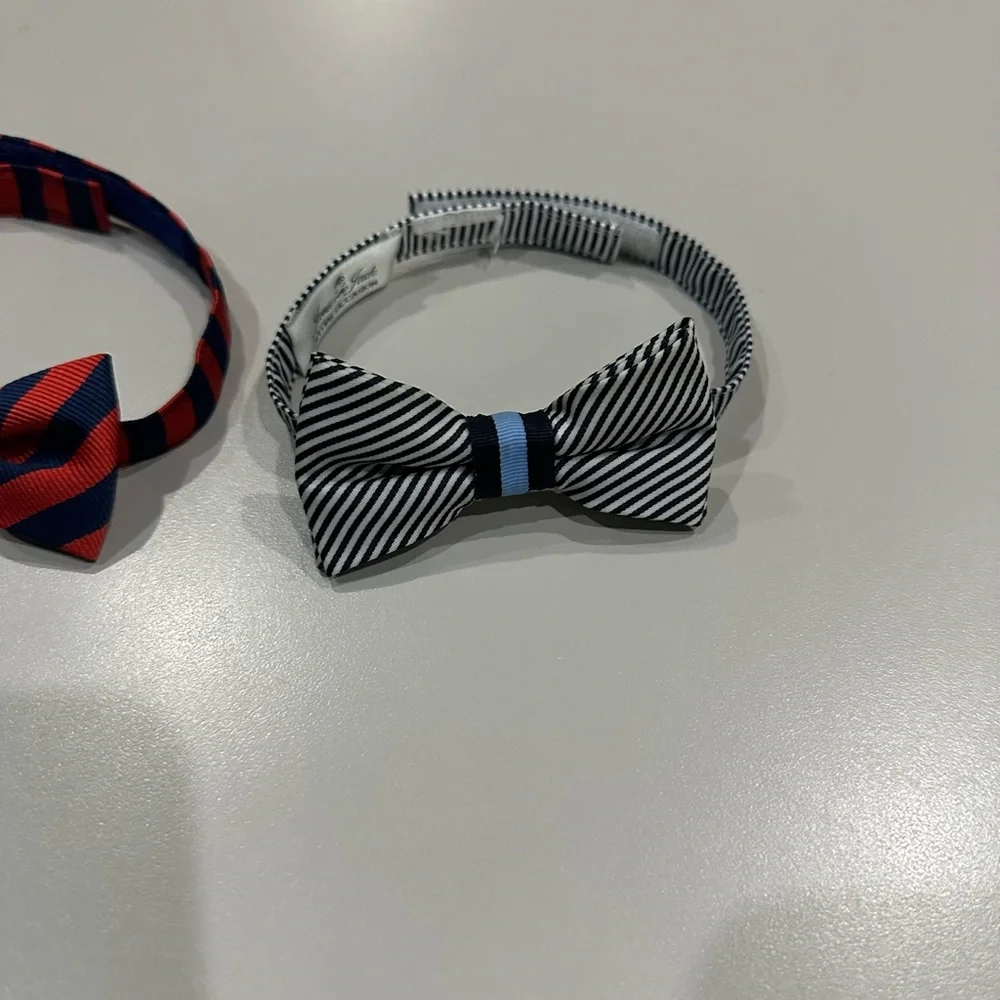 Janie and Jack Infant Bow Ties 1 Blue & Red and 2 Blue & White Like New!